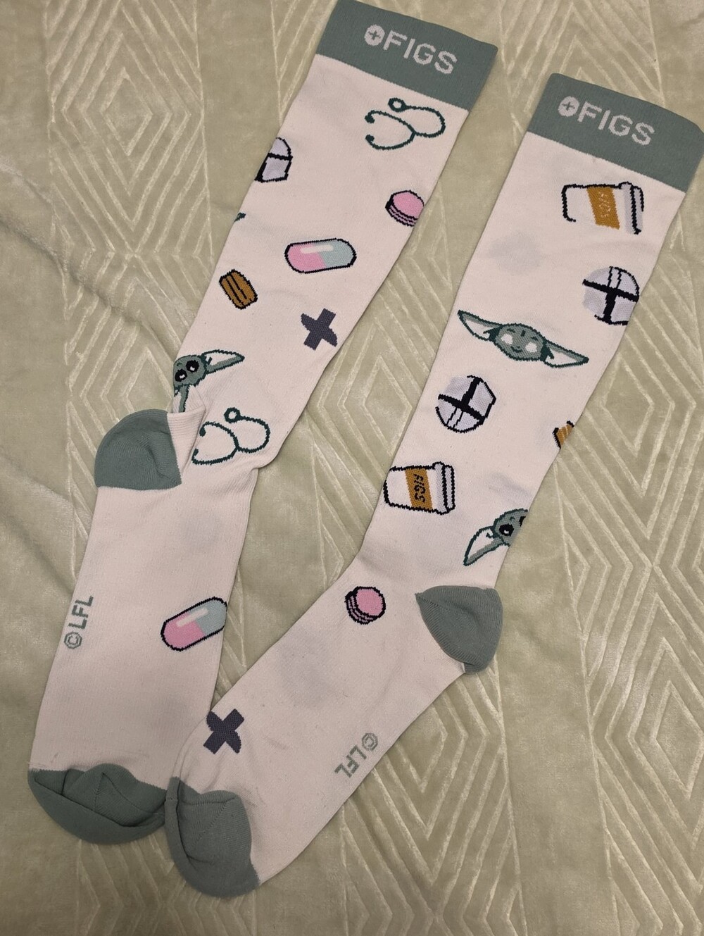 New Figs Compression Socks Yoda LFL